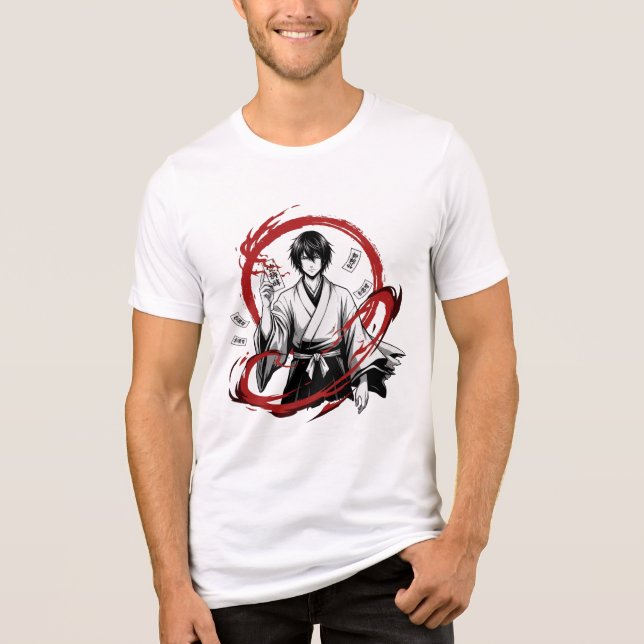 Anime Samurai T-Shirt Tri-Blend Shirt (Front)