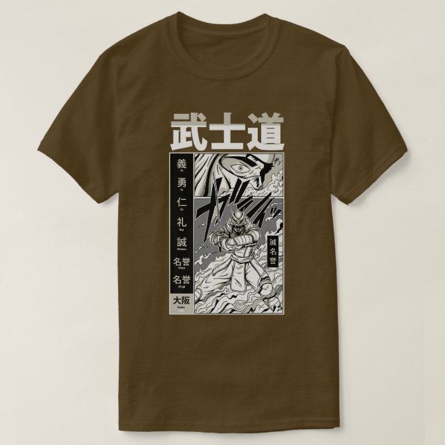 Anime Samurai Warrior  Katana Fighter  T-Shirt (Design Front)