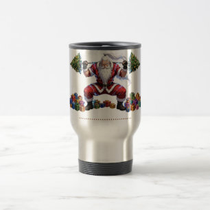 Anime Santa Squat Shirt - Funny Christmas Gym Shir Travel Mug