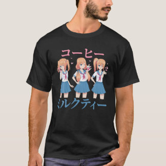 Anime School Girl - Milk Tea - Coffee - Japanese A T-Shirt