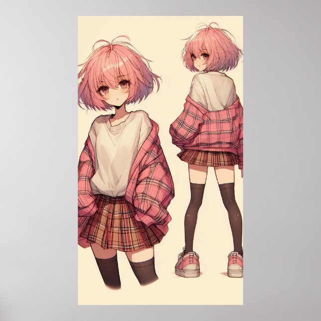 Anime school girl poster (Front)