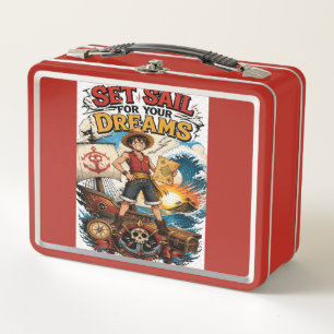 Anime Set Sail for Dreams Metal Lunch Box - Red Ma