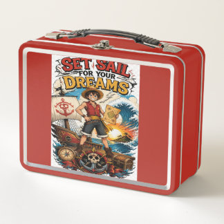 Anime Set Sail for Dreams Metal Lunch Box - Red Ma