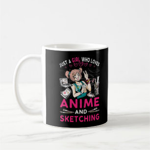 Anime Sketching Girl Otaku Teen Japanese Comic Fan Coffee Mug