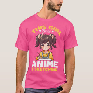 Anime Sketching Otaku Manga Drawing Kawaii T-Shirt