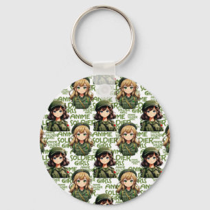Anime Soldier Girls Pattern Design  Key Ring