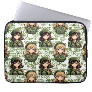 Anime Soldier Girls Pattern Design Laptop Sleeve