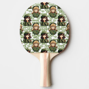 Anime Soldier Girls Pattern Design  Ping Pong Paddle