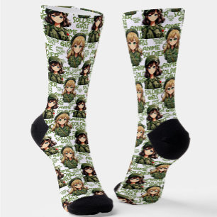 Anime Soldier Girls Pattern Design Socks