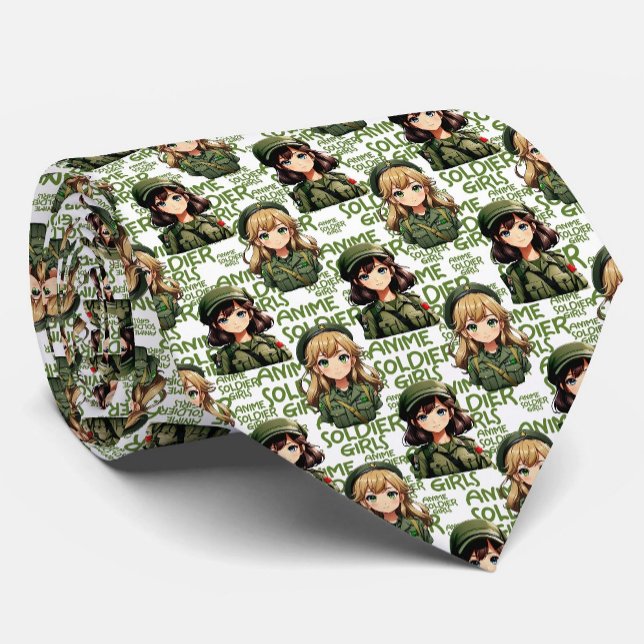 Anime Soldier Girls Pattern Design  Tie (Creator Uploaded)