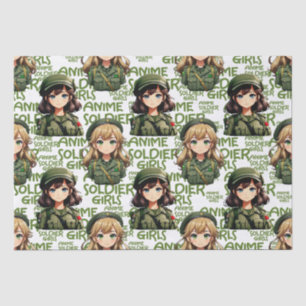 Anime Soldier Girls Pattern Design Tissue Paper