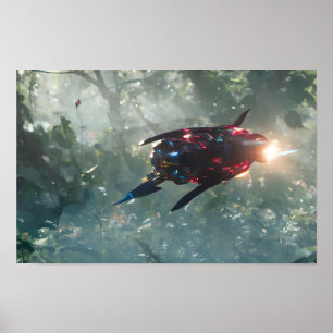 Anime Spaceship Poster