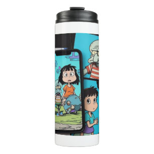 Anime Squidward Sad Thermal Tumbler