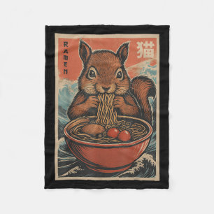 Anime Squirrel Ramen Japanese Kawaii Gifts For Men Fleece Blanket