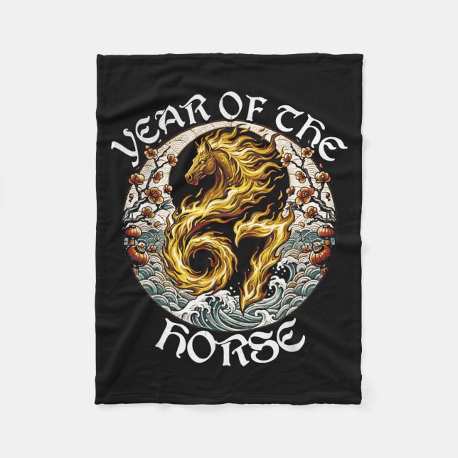 Anime Srit Fire Horse 2026-7 Mythic Zodiac New Yea Fleece Blanket (Front)
