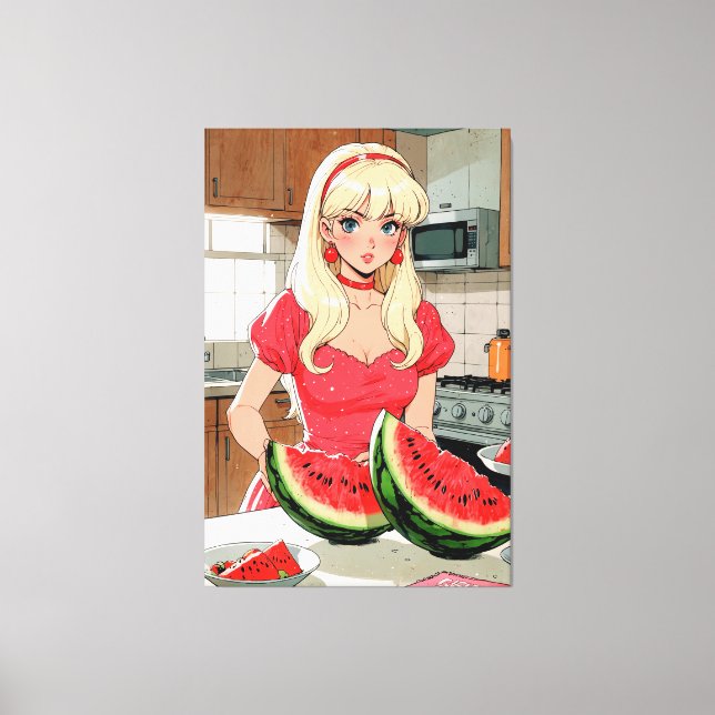 Anime Stretched Canvas Print (Front)