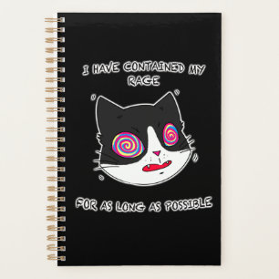 Anime Style Cat With Crazy Eyes and Text Planner
