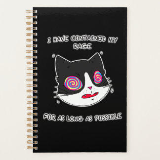 Anime Style Cat With Crazy Eyes and Text Planner
