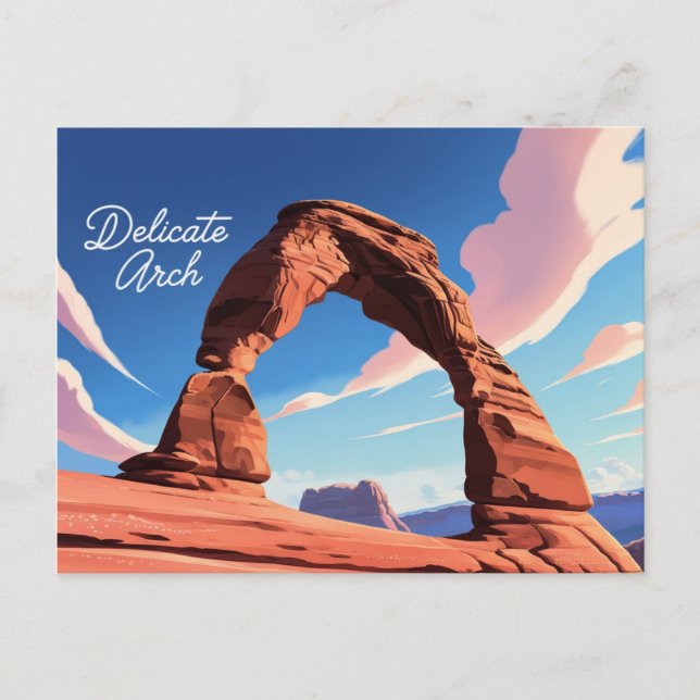 Anime Style Delicate Arch, Arches National Park  Postcard (Front)