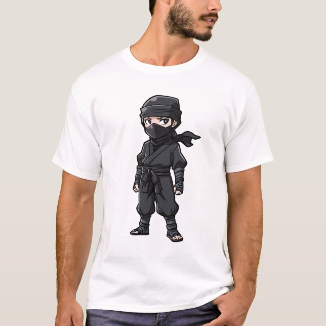 Anime Style Ninja Warrior Boys Birthday Party T-Shirt (Front)
