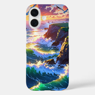 Anime Summer Seaside Sunset iPhone 16 Case