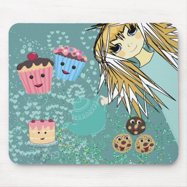 Anime Tea Party - Kawaii Mouse Mat (Front)