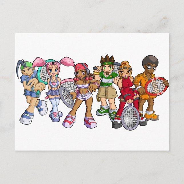 Anime Tennis Characters Postcard (Front)