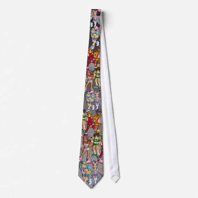 Anime Tennis Characters Tie (Front)
