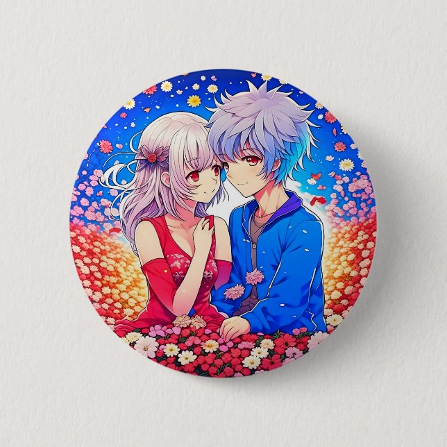 Anime Themed Valentine's Day Party 6 Cm Round Badge (Front)
