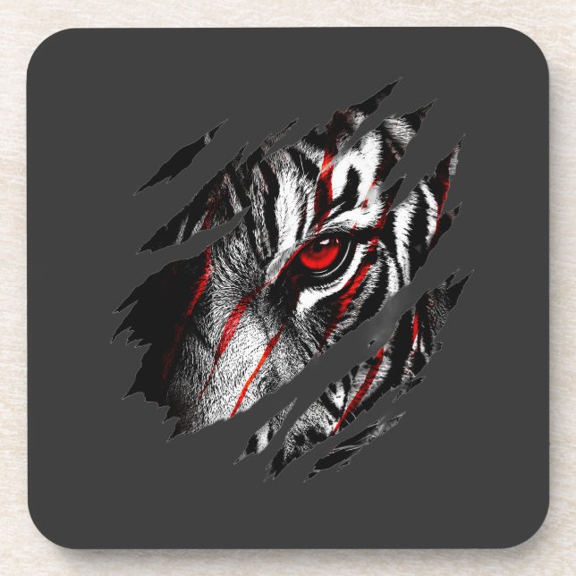 Anime Tiger Eyes Through Scratch Coaster (Front)