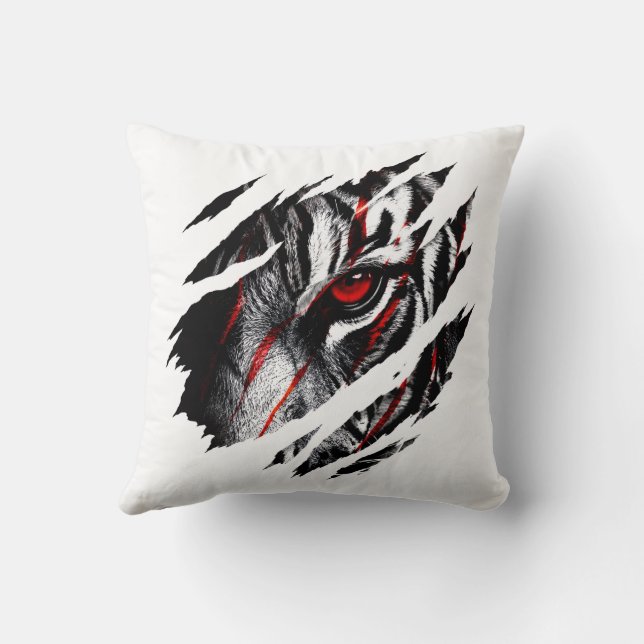 Anime Tiger Eyes Through Scratch Cushion (Back)