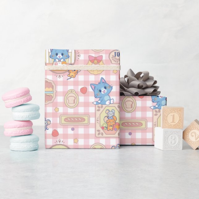 Anime Tom and Jerry Bakery Pattern Wrapping Paper (Baby Shower)