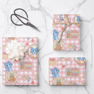 Anime Tom and Jerry Bakery Pattern Wrapping Paper Sheet
