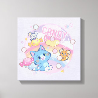 Anime Tom and Jerry Candy Party Canvas Print