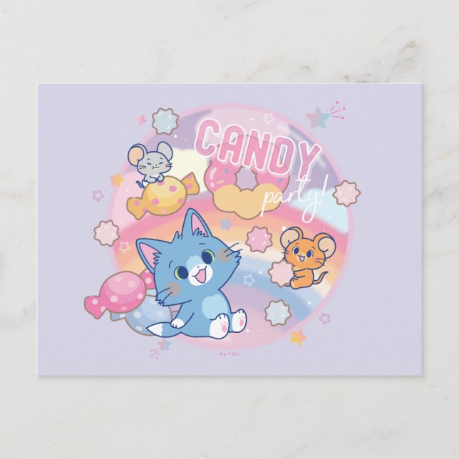 Anime Tom and Jerry Candy Party Postcard (Front)