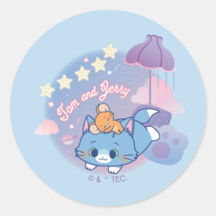Anime Tom and Jerry Dreamy Nights Classic Round Sticker