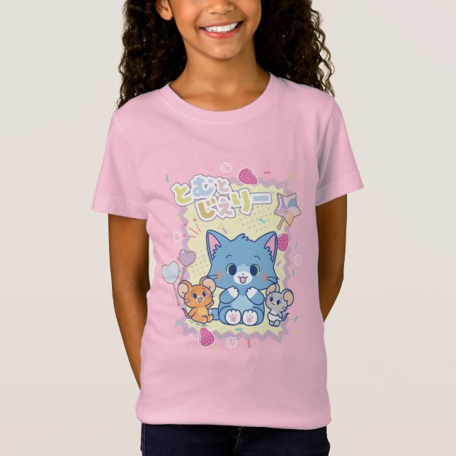 Anime Tom and Jerry Strawberry Fun T-Shirt (Front)