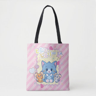 Anime Tom and Jerry Strawberry Fun Tote Bag