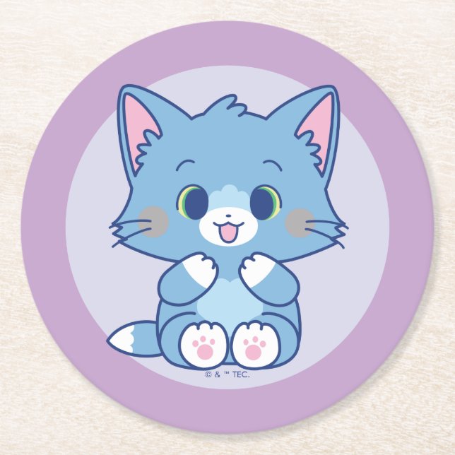 Anime Tom and Jerry - Tom Round Paper Coaster (Front)