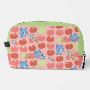 Anime Tom, Jerry, and Tuffy Apple Pattern Dopp Kit