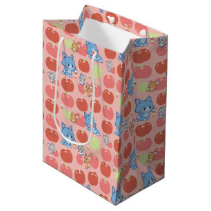 Anime Tom, Jerry, and Tuffy Apple Pattern Medium Gift Bag