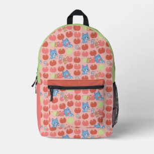 Anime Tom, Jerry, and Tuffy Apple Pattern Printed Backpack