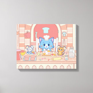 Anime Tom, Jerry, and Tuffy Bakery Canvas Print