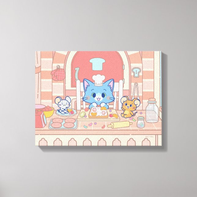 Anime Tom, Jerry, and Tuffy Bakery Canvas Print (Front)