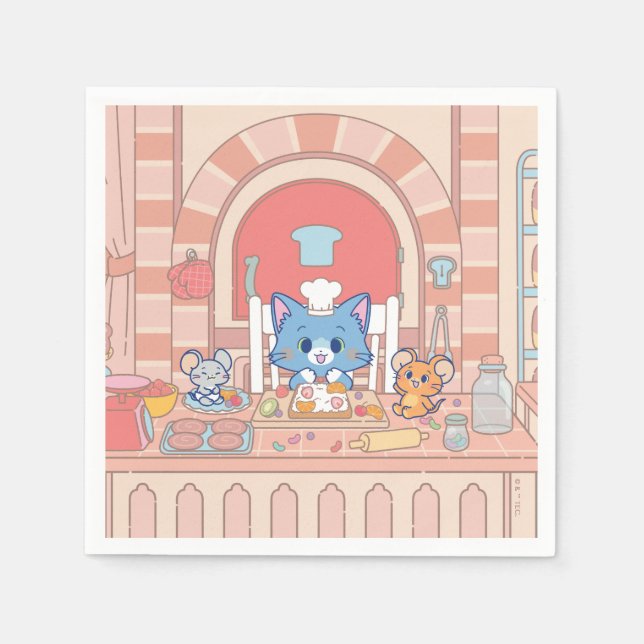 Anime Tom, Jerry, and Tuffy Bakery Napkin (Front)
