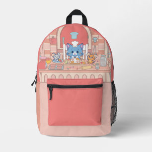 Anime Tom, Jerry, and Tuffy Bakery Printed Backpack