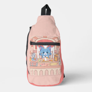 Anime Tom, Jerry, and Tuffy Bakery Sling Bag