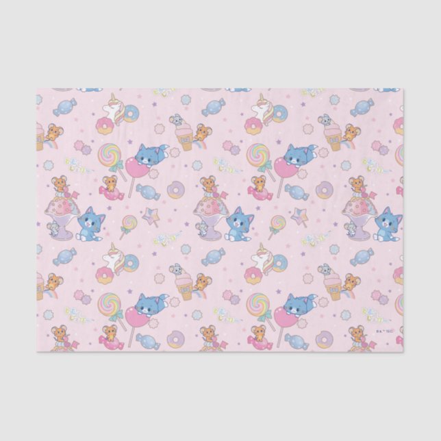 Anime Tom, Jerry, and Tuffy Candyland Pattern Tissue Paper (Front)