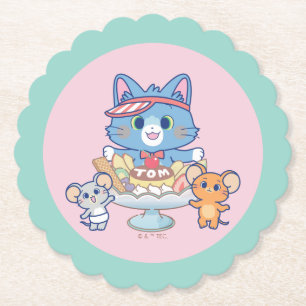 Anime Tom, Jerry, and Tuffy Dessert Parlor Paper Coaster