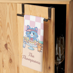 Anime Tom, Jerry, and Tuffy Dessert Parlor Tea Towel